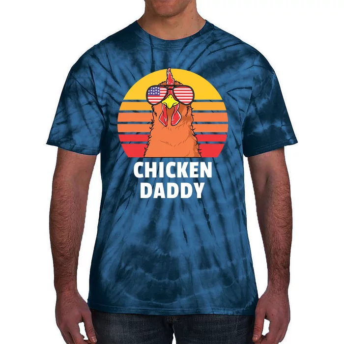 Chicken Daddy Farmer Chicken Lover Tie-Dye T-Shirt