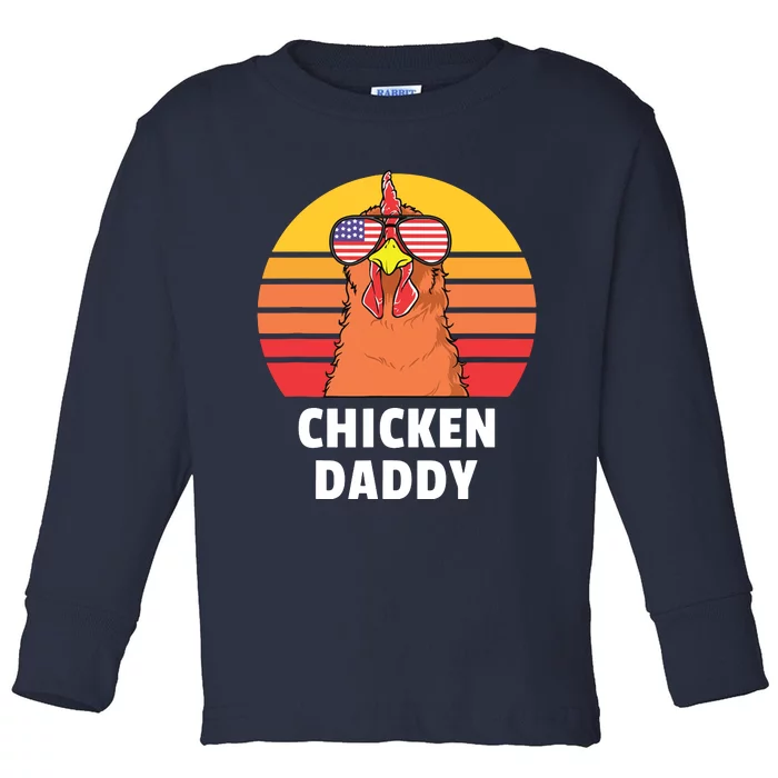 Chicken Daddy Farmer Chicken Lover Toddler Long Sleeve Shirt