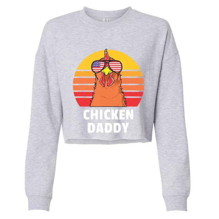 Chicken Daddy Farmer Chicken Lover Cropped Pullover Crew