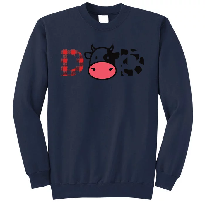 Cow Dad Funny Daddy Cow Lover Farmer Cows Tall Sweatshirt