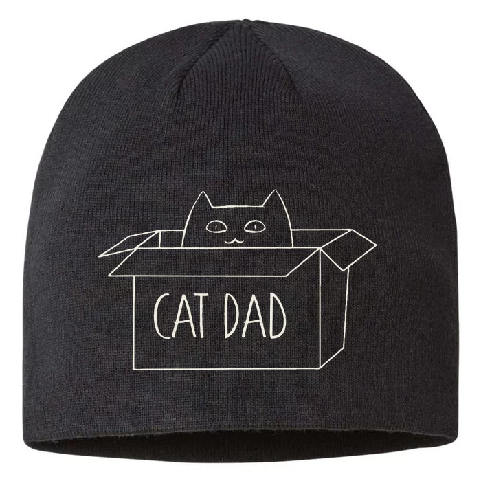 Cat Dad Funny Cat Daddy  for Fathers Day 8 1/2in Sustainable Knit Beanie