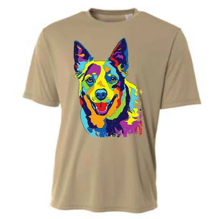 Cattle Dog Funny Australian Cattle Dog PopArt Cooling Performance Crew T-Shirt