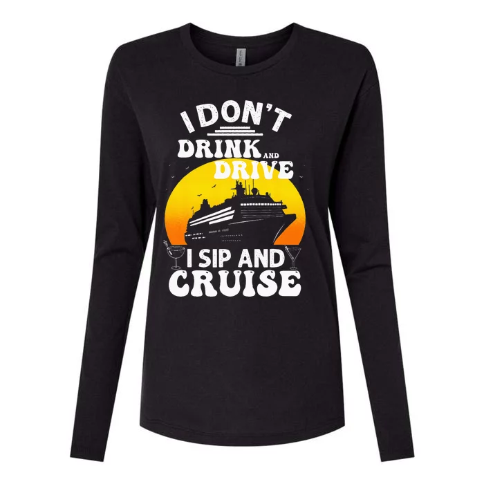 Cruise Design For Cruise Vacation Boat Trip Womens Cotton Relaxed Long Sleeve T-Shirt