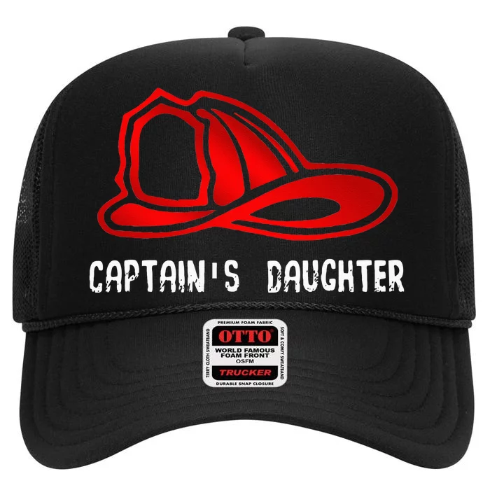 Captains Daughter Firefighter Gift Fire Company High Crown Mesh Trucker Hat