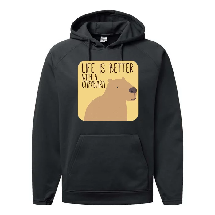 Capybara Design for Capibara Owner Cool Mammal Performance Fleece Hoodie