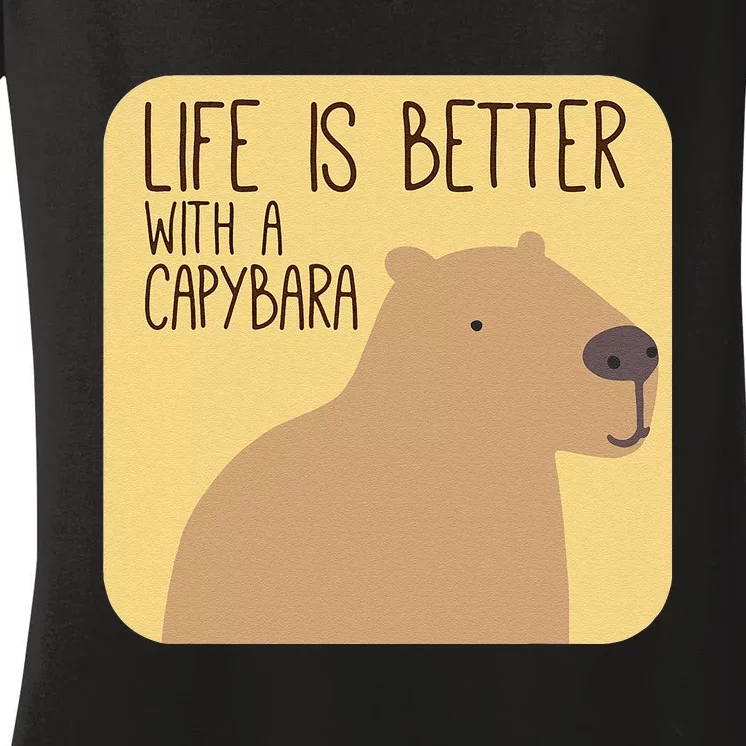 Capybara Design for Capibara Owner Cool Mammal Women's V-Neck T-Shirt