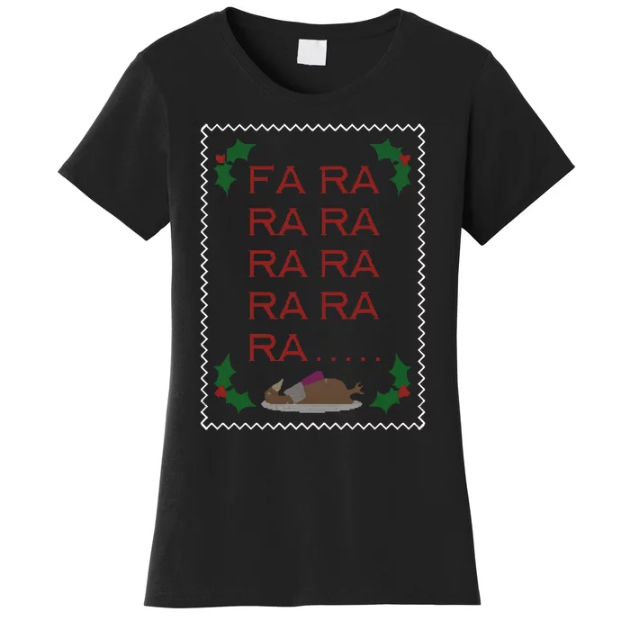 Christmas Dinosaur Fa Rawr T Rex Santa Funny Dino Xmas Fun Women's T-Shirt