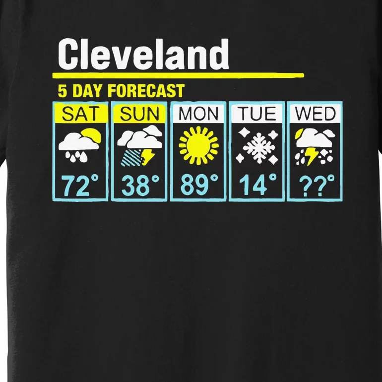 Cleveland5 Day Forecast Funny Apparel Premium T-Shirt