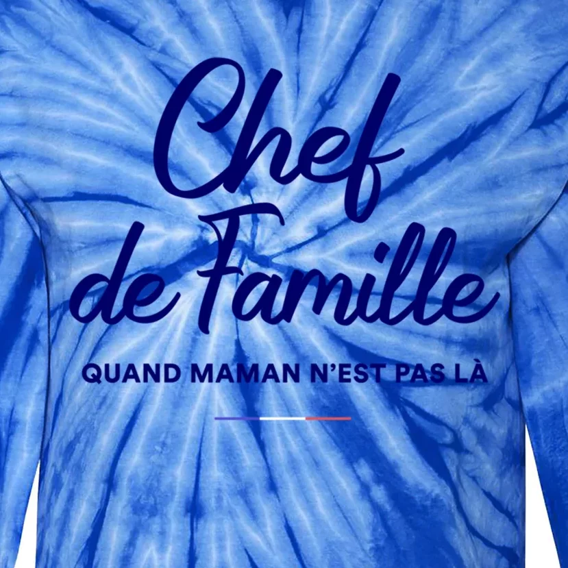 Chef De Famille Funny French Language Fathers Day Gift Tie-Dye Long Sleeve Shirt