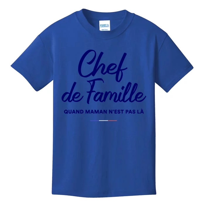 Chef De Famille Funny French Language Fathers Day Gift Kids T-Shirt