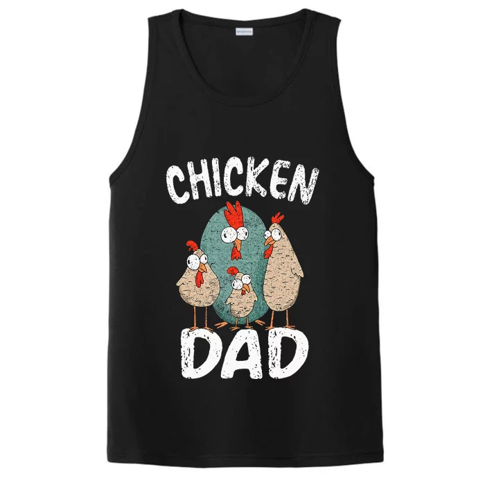 Chicken Dad Funny Fathers Day Men Kids Performance Tank