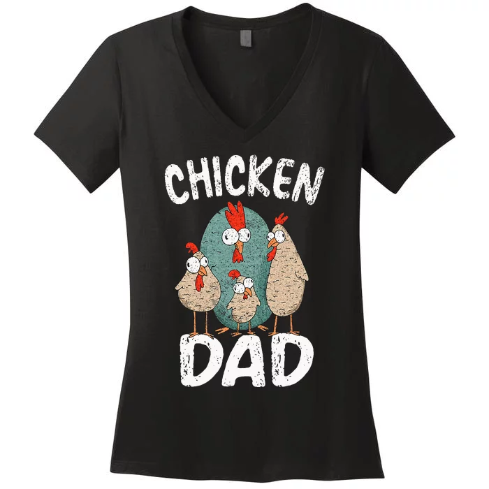 Chicken Dad Funny Fathers Day Men Kids Women's V-Neck T-Shirt