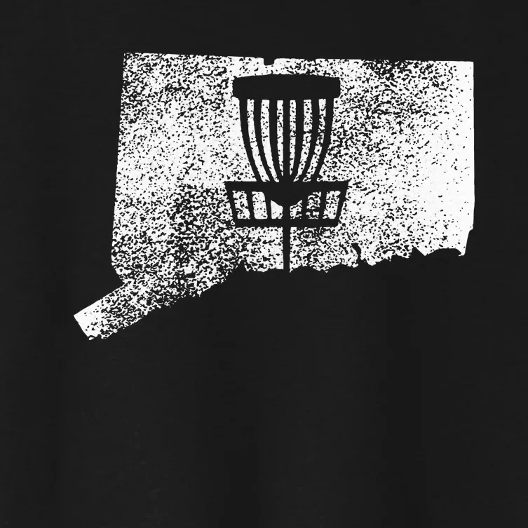 Connecticut Disc Golf State With Basket Distressed Women's Crop Top Tee