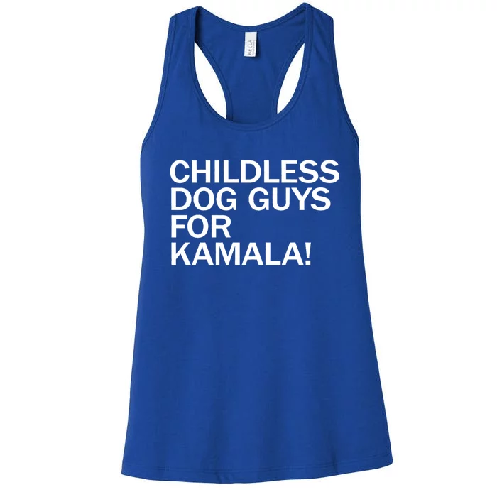 Childless Dog Guys For Kamala 2024 Vote Harris For President Women's Racerback Tank