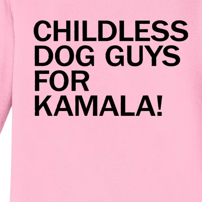 Childless Dog Guys For Kamala 2024 Vote Harris For President Baby Long Sleeve Bodysuit