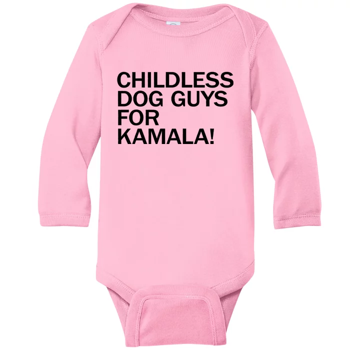 Childless Dog Guys For Kamala 2024 Vote Harris For President Baby Long Sleeve Bodysuit