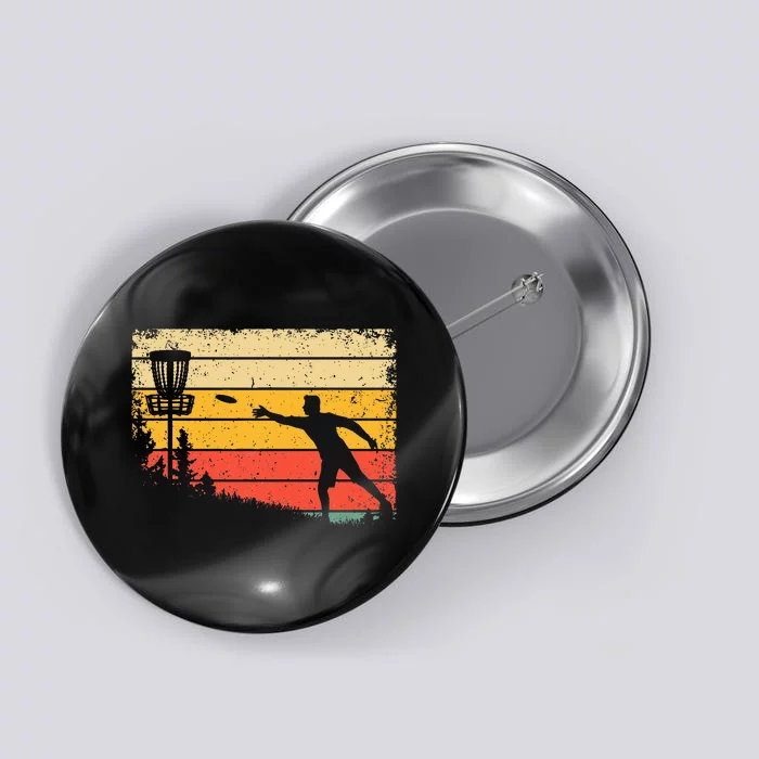 Cool Disc Golf Art Spors Disc Golf Player Button