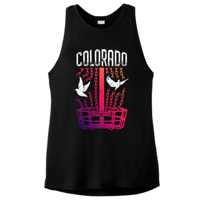 Colorado Disc Golf Player Breaking Chains Birdie Gift Ladies Tri-Blend Wicking Tank