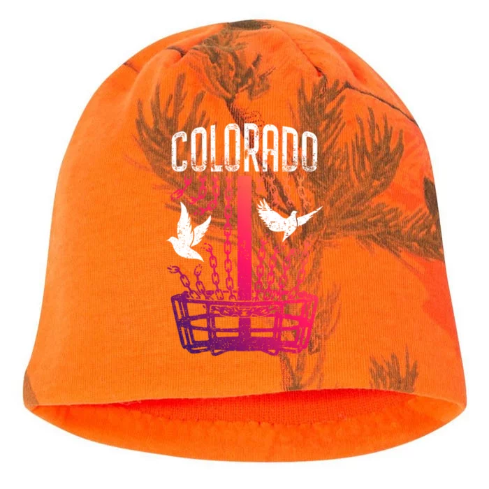 Colorado Disc Golf Player Breaking Chains Birdie Gift Kati - Camo Knit Beanie