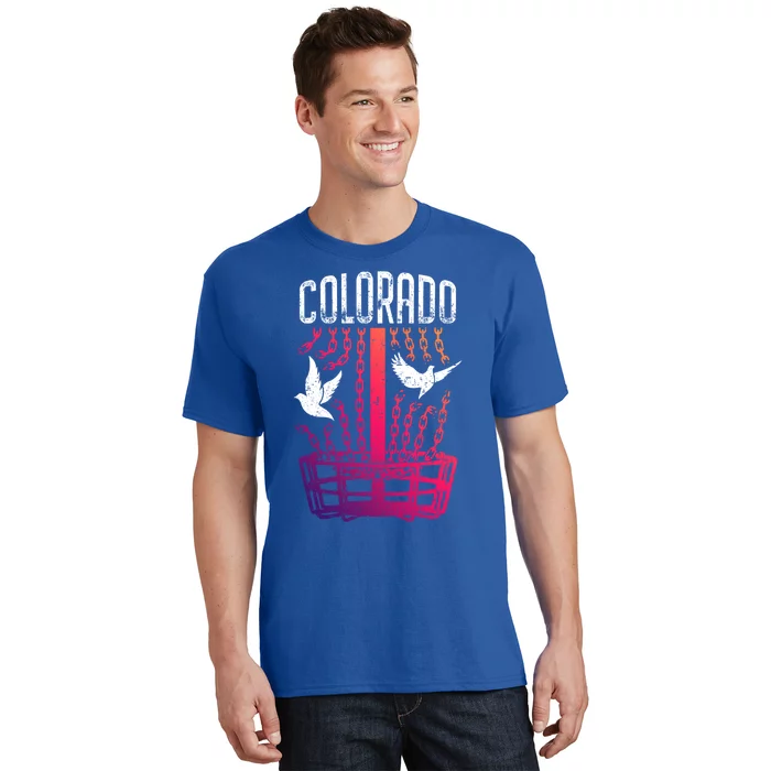 Colorado Disc Golf Player Breaking Chains Birdie Gift T-Shirt