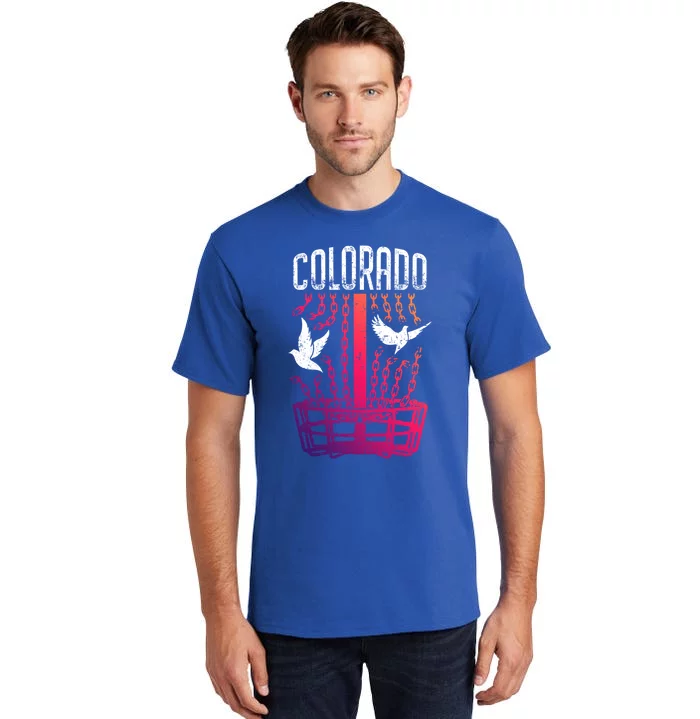 Colorado Disc Golf Player Breaking Chains Birdie Gift Tall T-Shirt