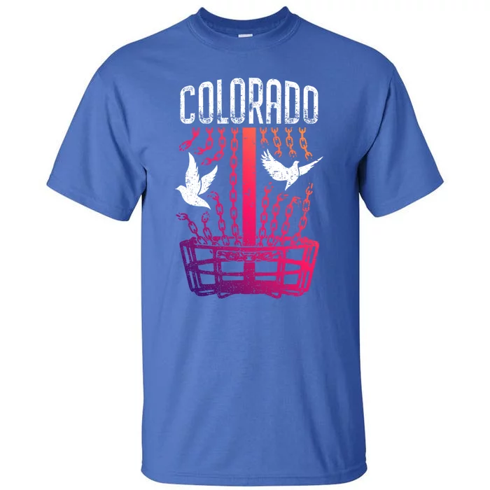 Colorado Disc Golf Player Breaking Chains Birdie Gift Tall T-Shirt