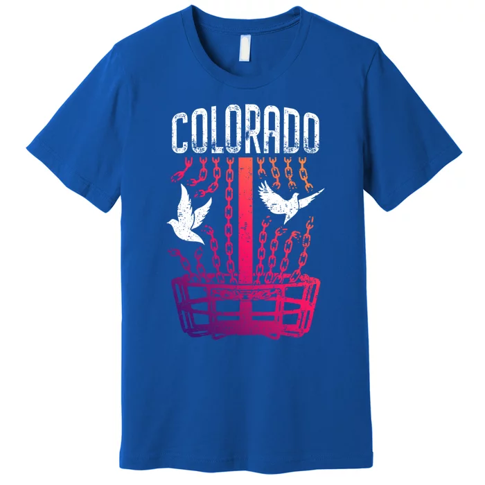 Colorado Disc Golf Player Breaking Chains Birdie Gift Premium T-Shirt