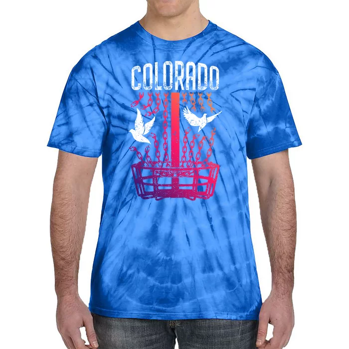 Colorado Disc Golf Player Breaking Chains Birdie Gift Tie-Dye T-Shirt