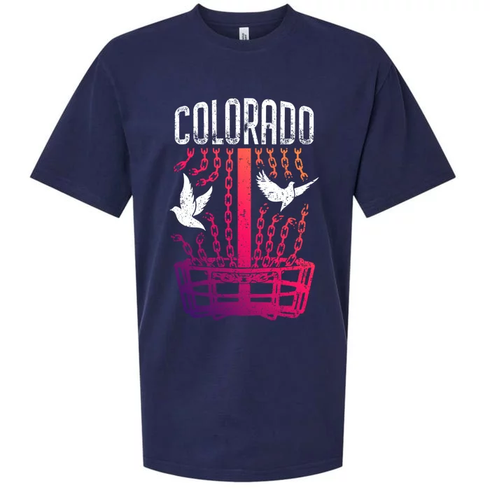 Colorado Disc Golf Player Breaking Chains Birdie Gift Sueded Cloud Jersey T-Shirt