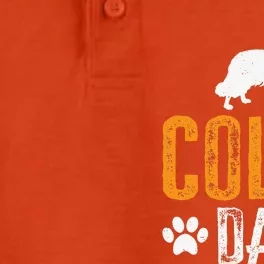 Collie Dad Gift Dog Daddy Collie Father Day Gift Dry Zone Grid Performance Polo