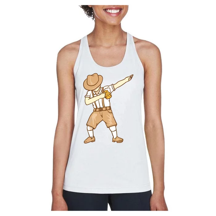 Cool Dabbing German Man With Beer Mug Shirts Oktoberfest Gift Women's Racerback Tank