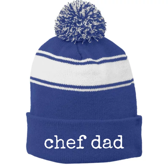 Chef Dad Great Gift Stripe Pom Pom Beanie