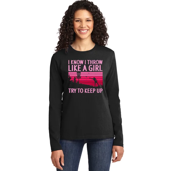 Cool Disc Golf Design For  Disc Golf Player Ladies Long Sleeve Shirt