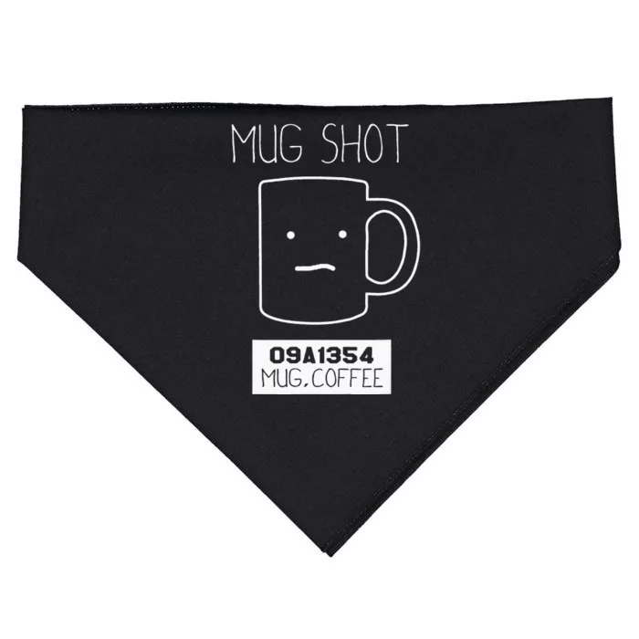 Coffee Drinker Gift Pun Mug Shot USA-Made Doggie Bandana