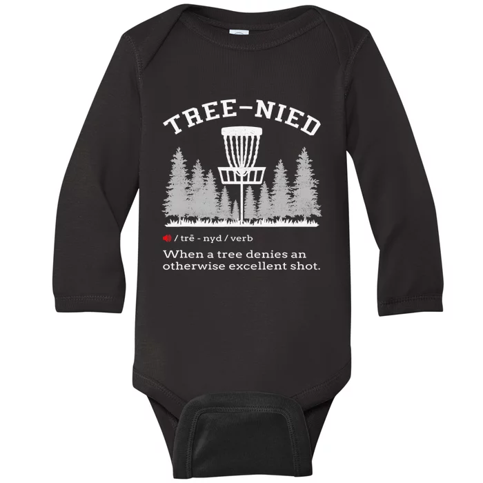 Cool Disc Golf Player Quote I Stupid Tree Baby Long Sleeve Bodysuit