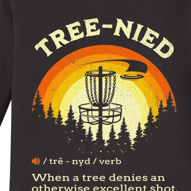 Cool Disc Golf Player Quote I Stupid Tree Baby Long Sleeve Bodysuit