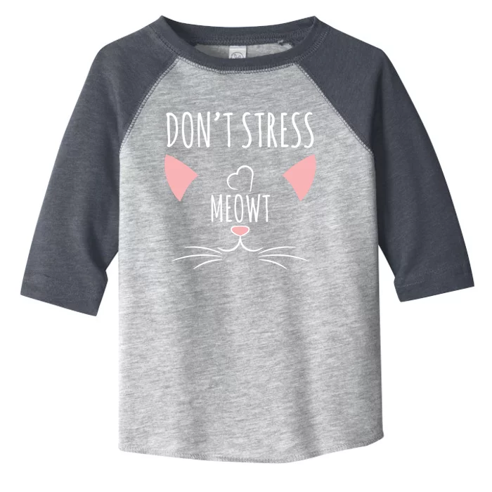 Cat Design Gift Funny Pun Dont Stress Meowt! Gift Toddler Fine Jersey T-Shirt