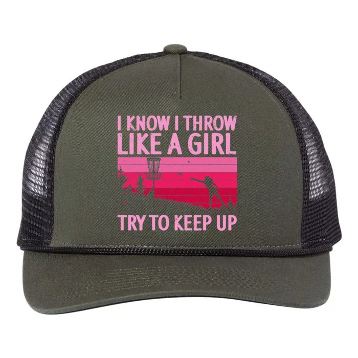 Cool Disc Golf Funny Throw Disc Golfing Lover Retro Rope Trucker Hat Cap