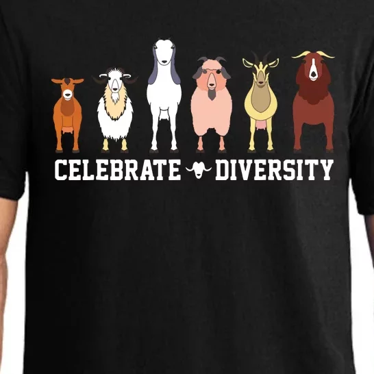 Celebrate Diversity Goats Funny Pet Goat Animal Lovers Gift Pajama Set