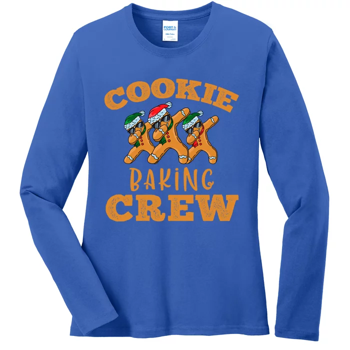 Christmas Dabbing Gingerbread Cookie Baking Crew Funny Xmas Gift Ladies Long Sleeve Shirt