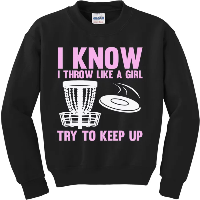 Cool Disc Golf Funny Throw Disc Golfing Lover Kids Sweatshirt