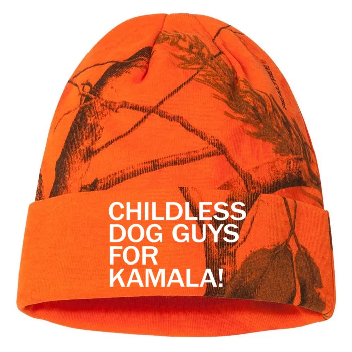 Childless Dog Guys For Kamala 2024 Vote Harris For President Kati - 12in Camo Beanie