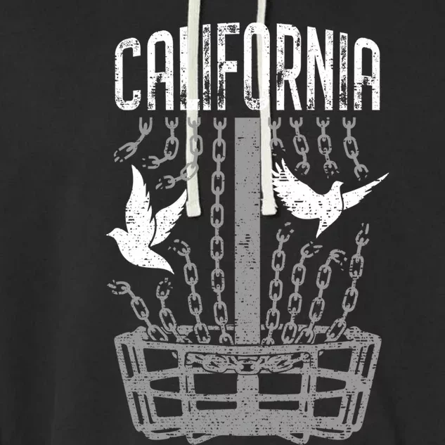 California Disc Golf Player Breaking Chains Birdie Funny Gift Garment-Dyed Fleece Hoodie