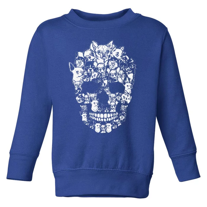 Chihuahua Dog Graphic Halloween Skull Costumes Toddler Sweatshirt