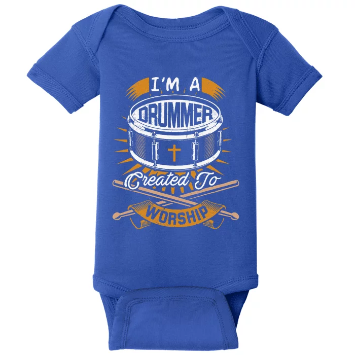 Christian Drummer Gift Idea For Drummers Who Rock God Baby Bodysuit