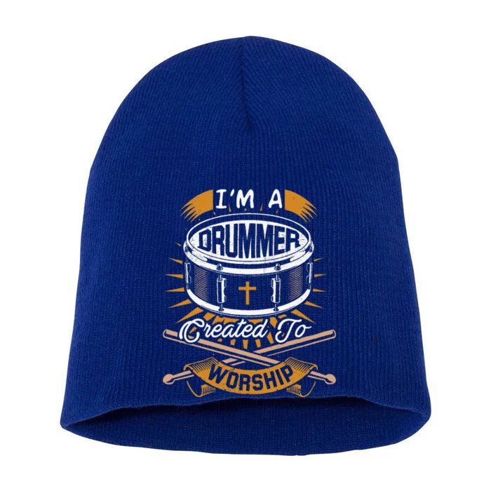 Christian Drummer Gift Idea For Drummers Who Rock God Short Acrylic Beanie