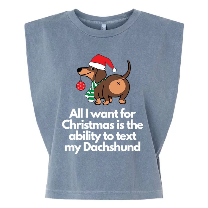 Christmas Dachshund Gift Garment-Dyed Women's Muscle Tee