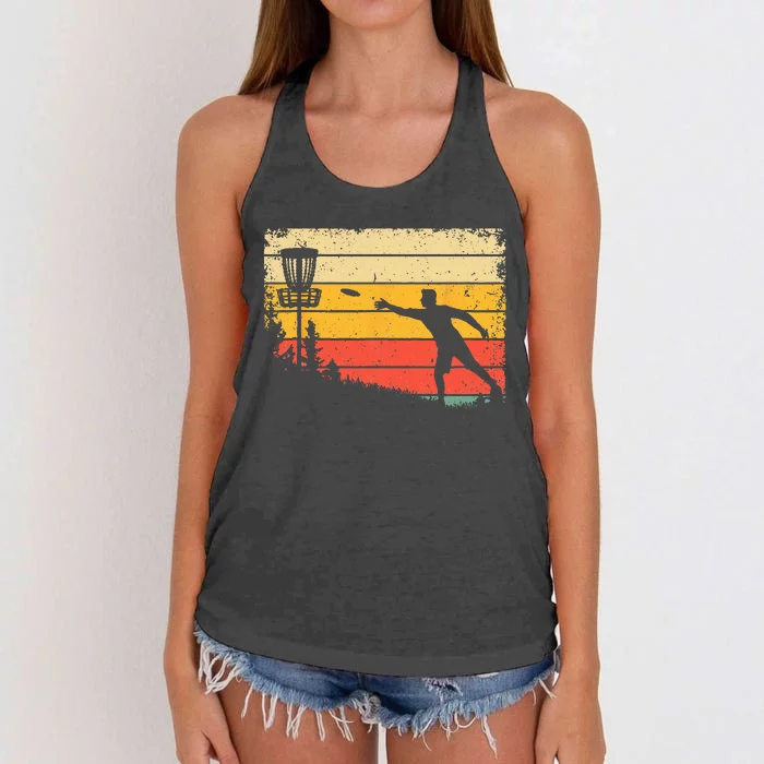 Cool Disc Golf Art For  Spors Disc Golf Player Women's Knotted Racerback Tank