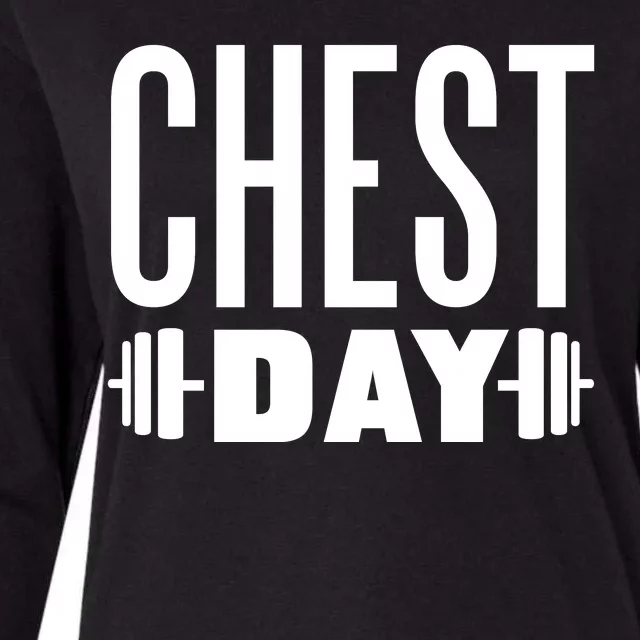 Chest Day Gym Workout Womens Cotton Relaxed Long Sleeve T-Shirt