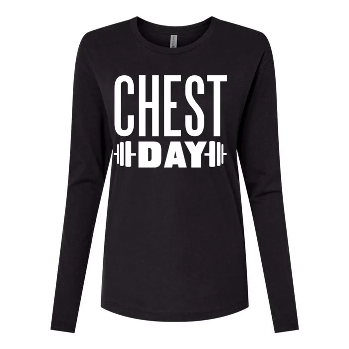 Chest Day Gym Workout Womens Cotton Relaxed Long Sleeve T-Shirt